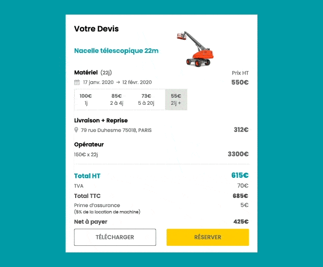 Image pour télécharger le devis ou réserver en ligne