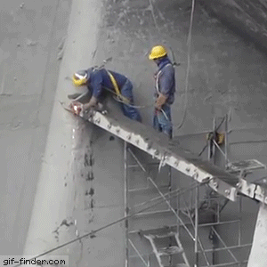 Chute en hauteur dans un chantier